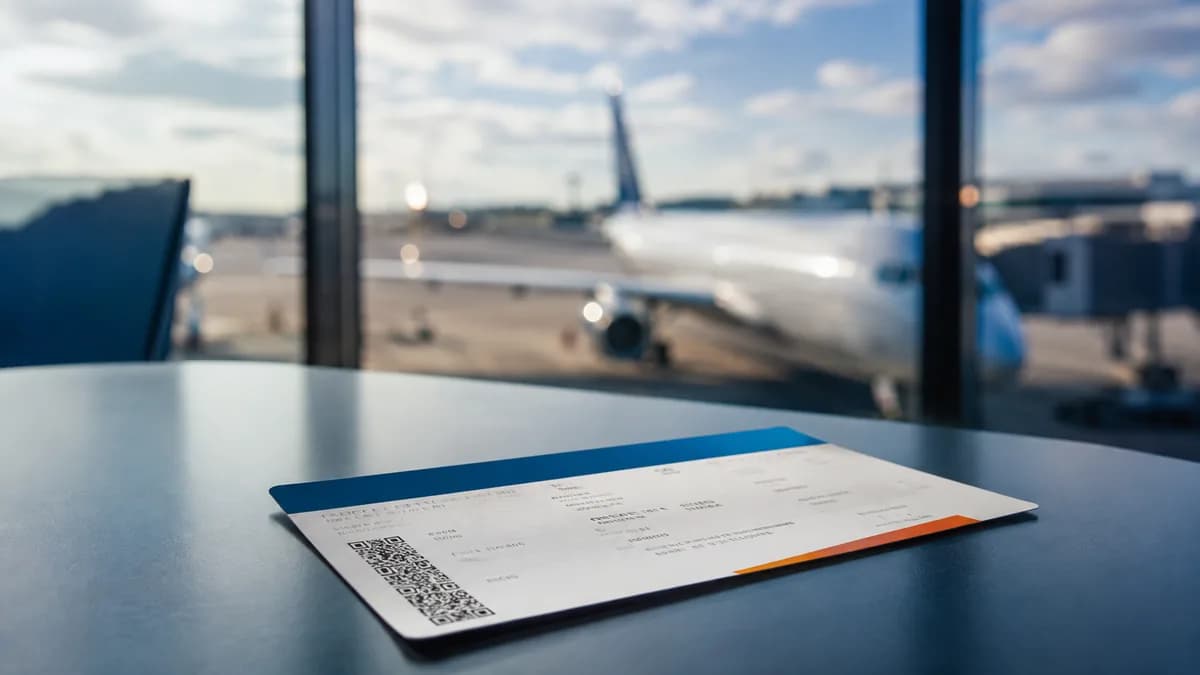 Tarjeta de embarque sobre una mesa, ilustrando el reembolso de un billete de avión no utilizado